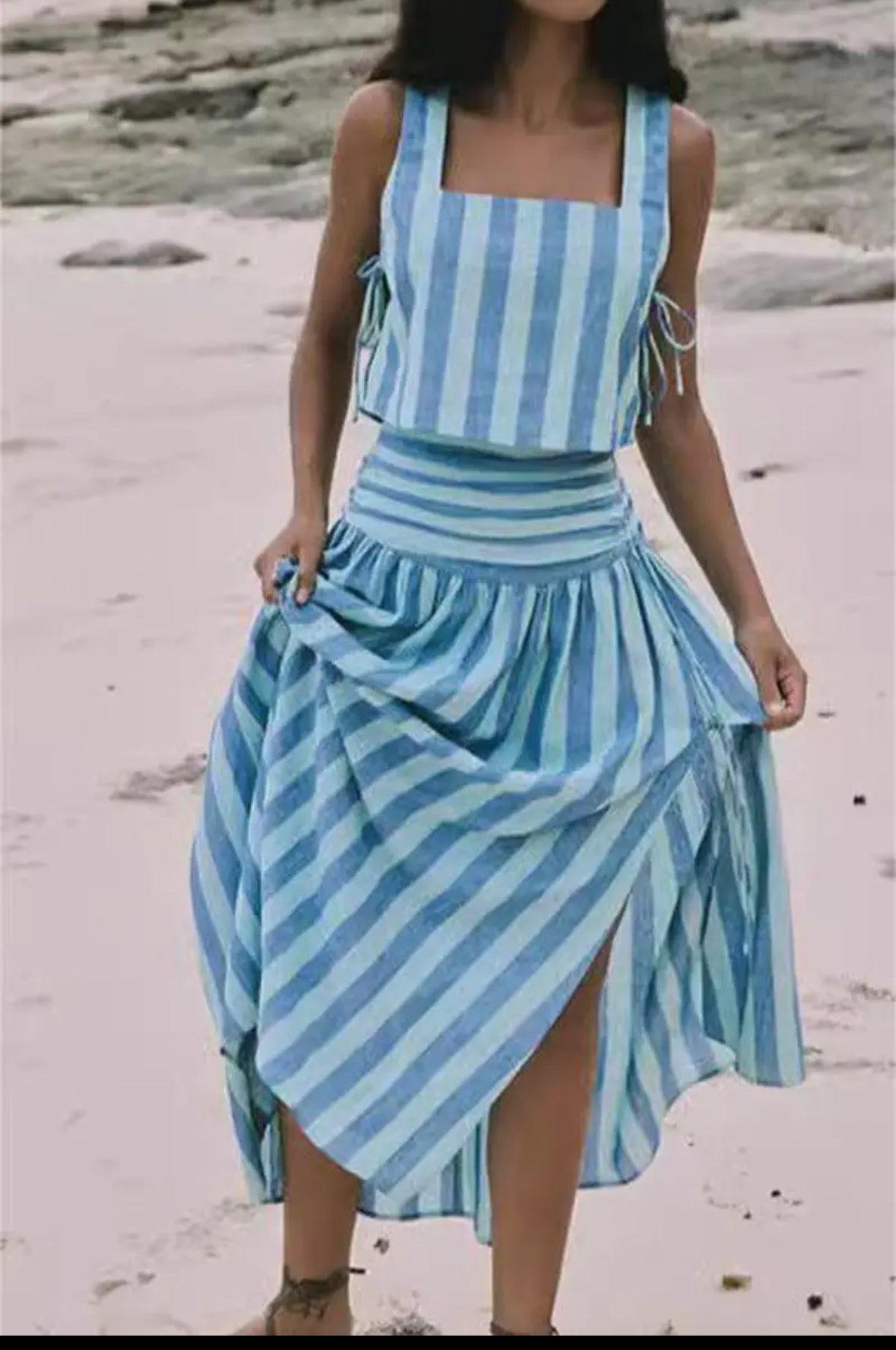 Blue Striped 2 Piece